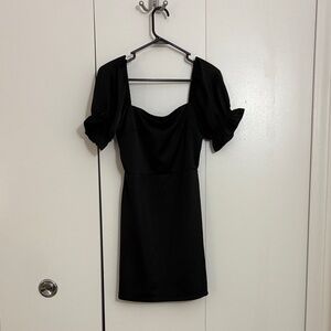 Black Puff Sleeve Cocktail Dress